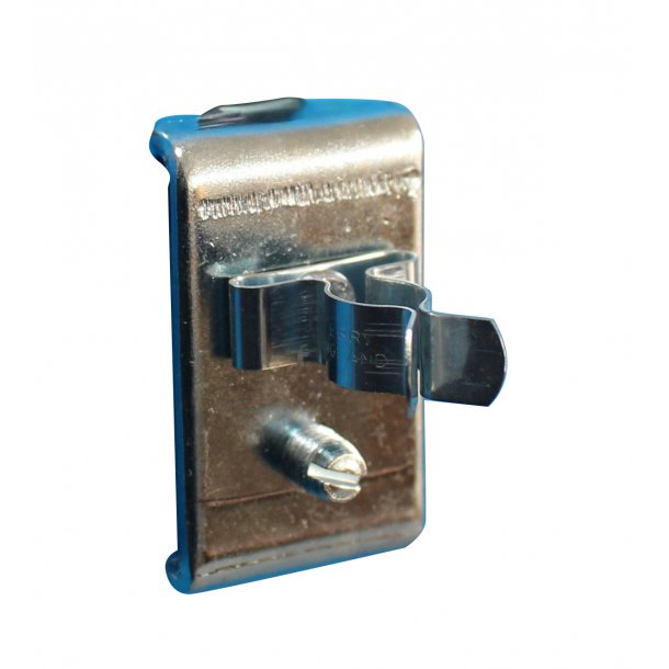 Fjederklemme med bagplade, �6 mm.