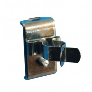 Fjederklemme med bagplade, 16 mm.